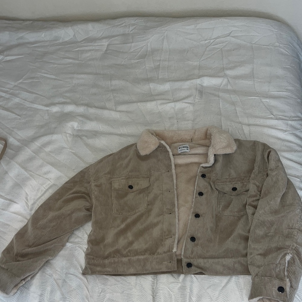 🖤CI SONO CORDUROY & FUR CROPPED JACKET